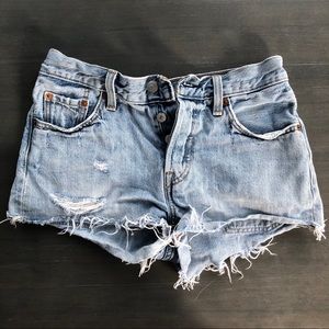Levi distressed denim shorts